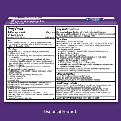 HealthCareAisle Omeprazole 42 count acid reducer package