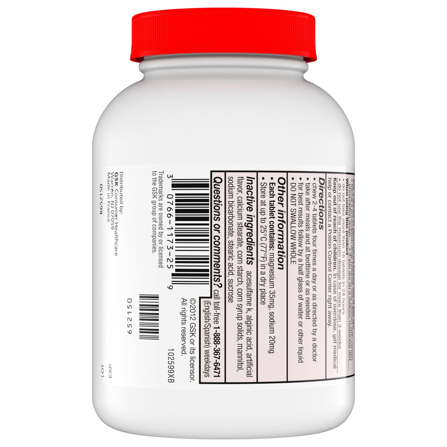 Gaviscon bottle packaging showing count and dosage information