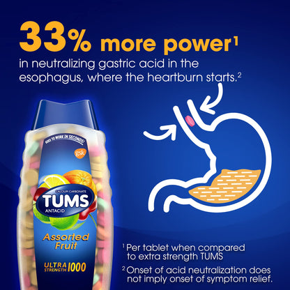 Close up of Tums chewable antacid tablets texture