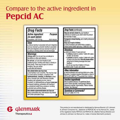 Glenmark Famotidine 200 count bottle packaging
