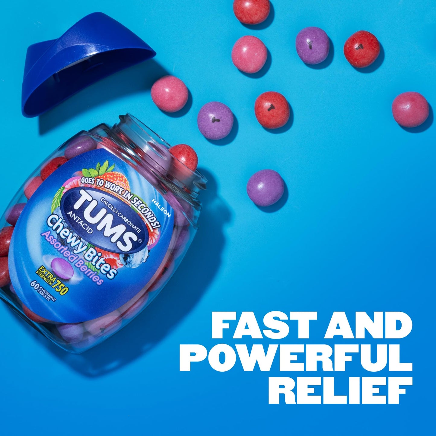Tums Chewy Bites 60 Count Bottle Packaging