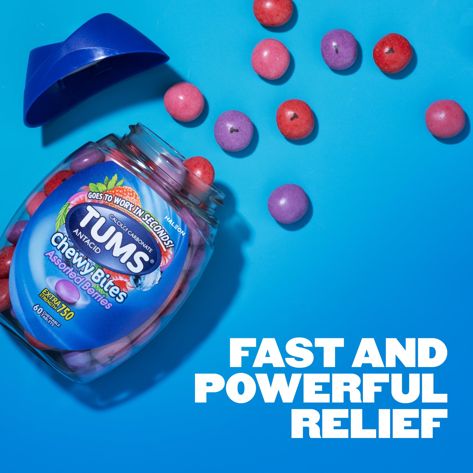 Tums Chewy Bites 60 Count Bottle Packaging