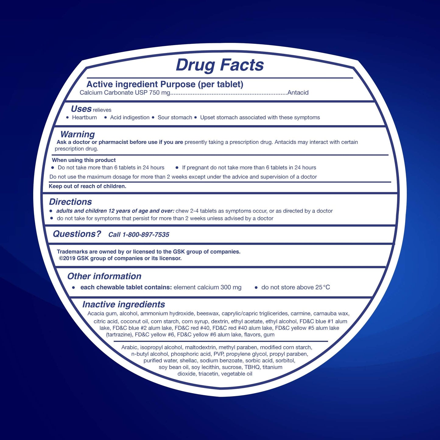 Tums Chewy Bites nutrition facts and dosage information
