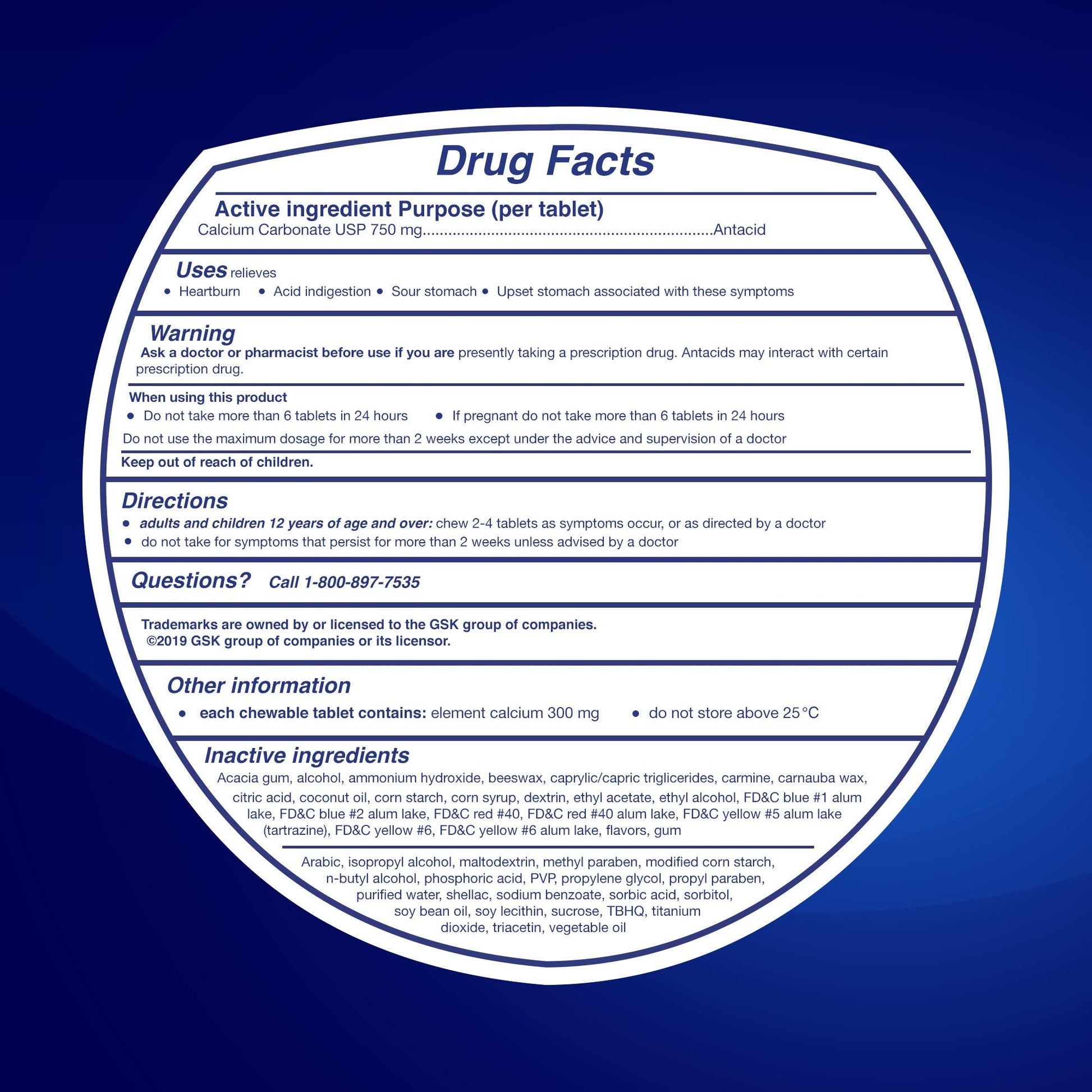 Tums Chewy Bites nutrition facts and dosage information