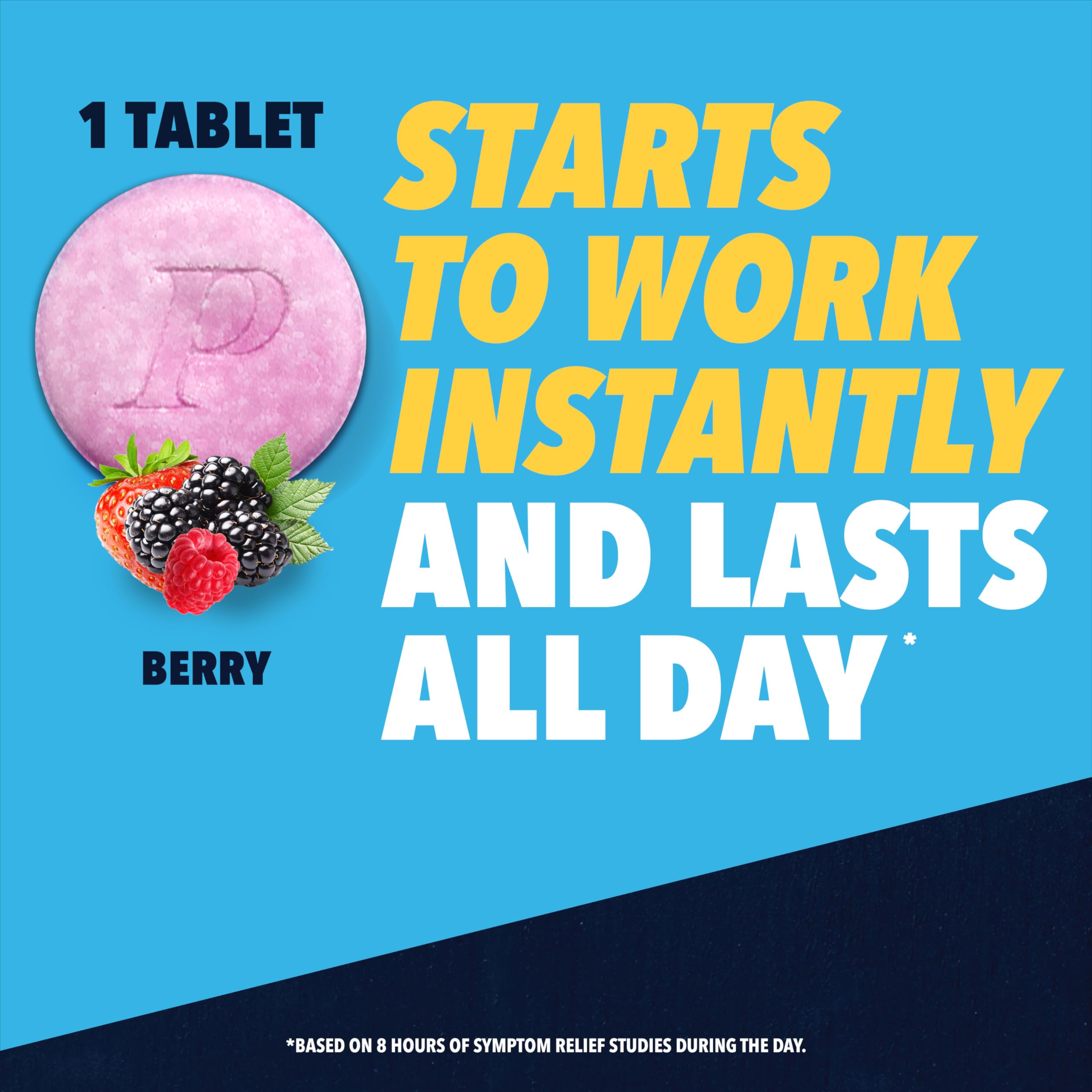 Pepcid Complete berry flavored chewable tablets packaging details