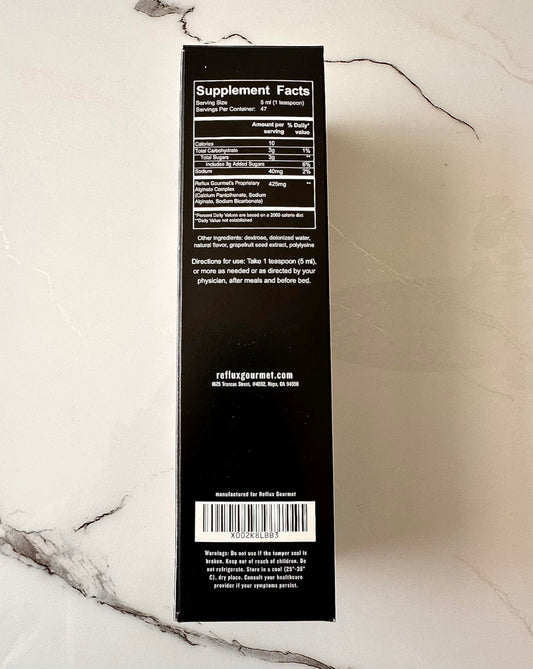 Reflux Gourmet natural alginate therapy packaging details