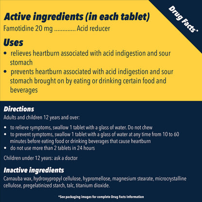 Pepcid AC 25 count bottle for acid indigestion relief