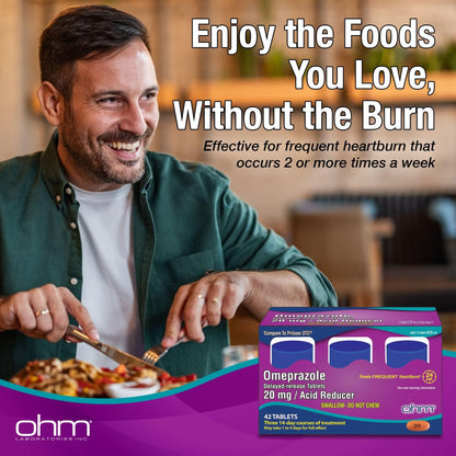 Ohm Omeprazole 20mg delayed release tablet packaging details