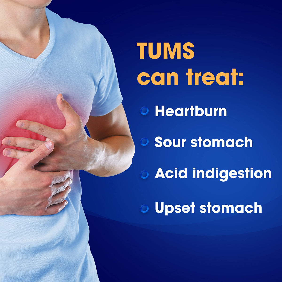 Back view of Tums Ultra Strength bottle with ingredients and usage instructions