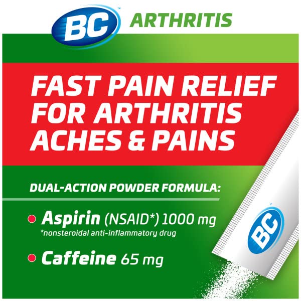 BC Arthritis 50 count three pack individual powder sticks displayed clearly