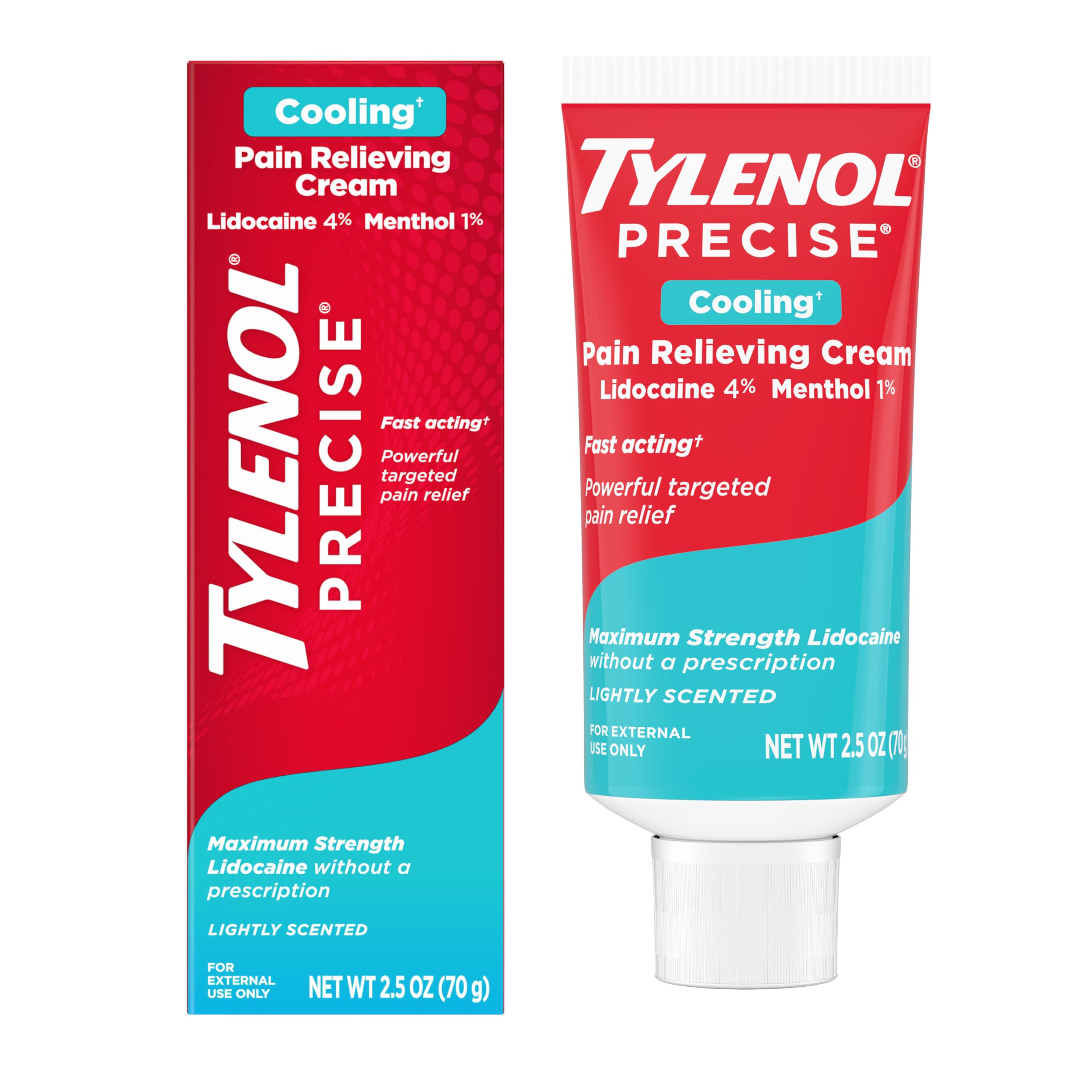 Authentic imported Tylenol Precise topical analgesic tube showing active ingredients