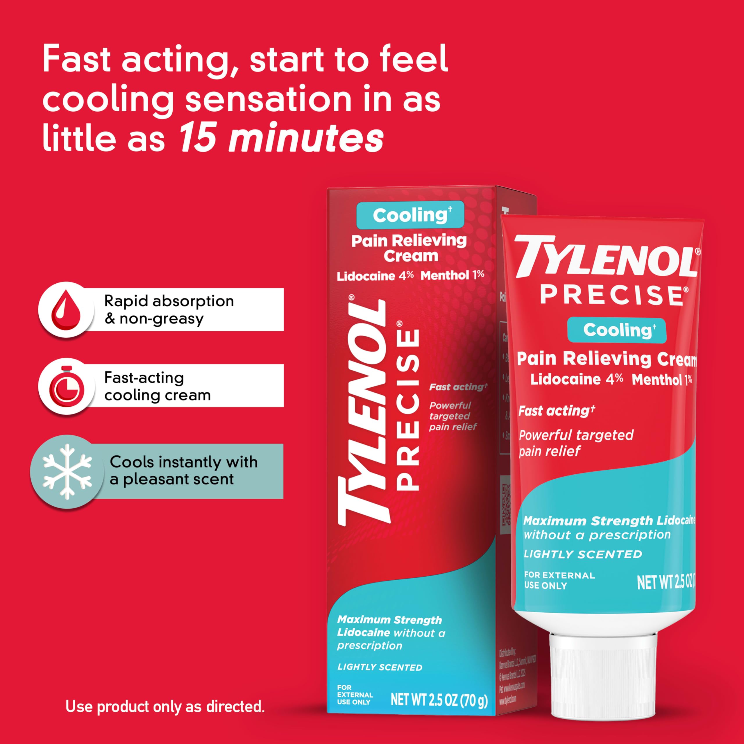 Topical numbing cream container with four percent lidocaine and one percent menthol