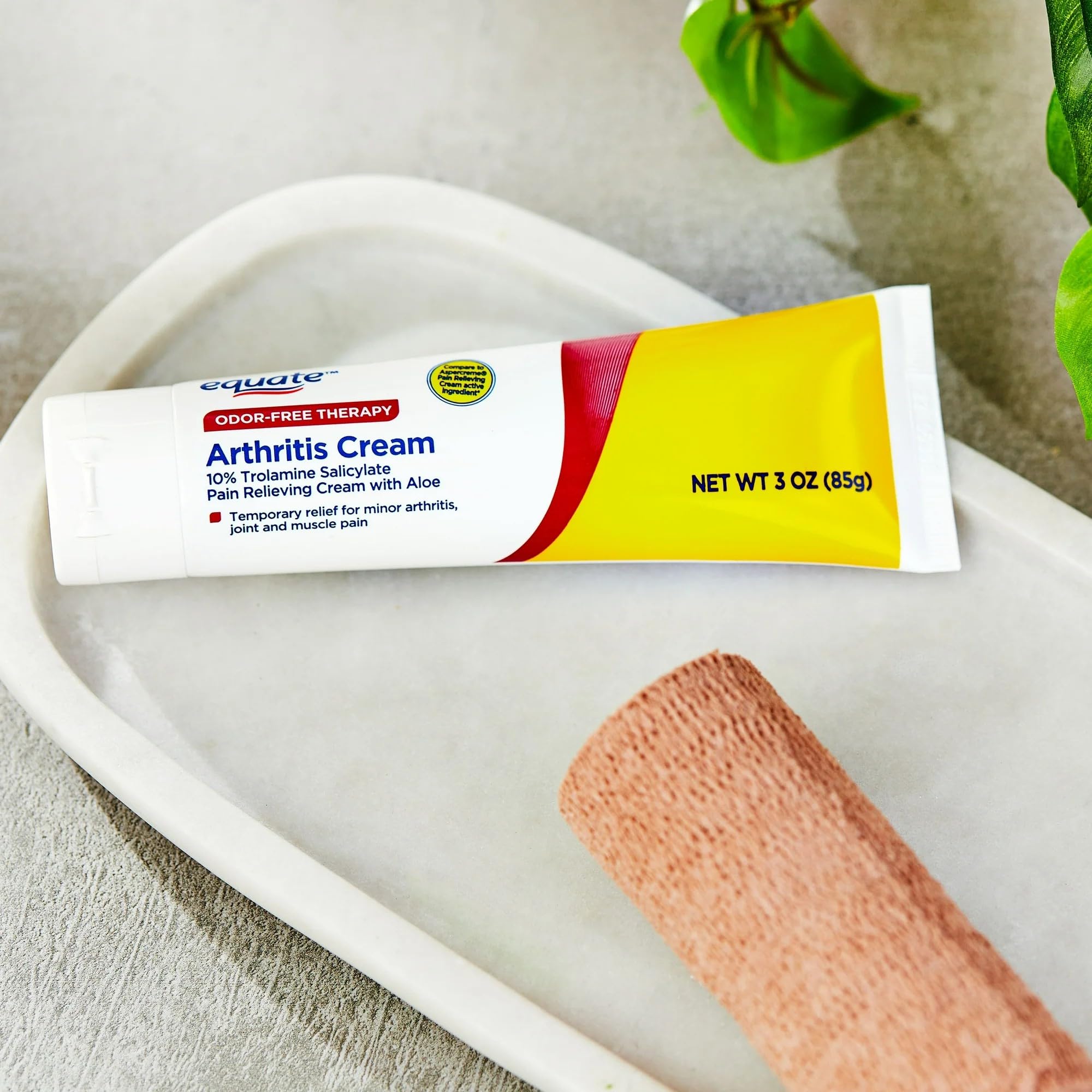 Equate odor free topical analgesic cream packaging showing active ingredients