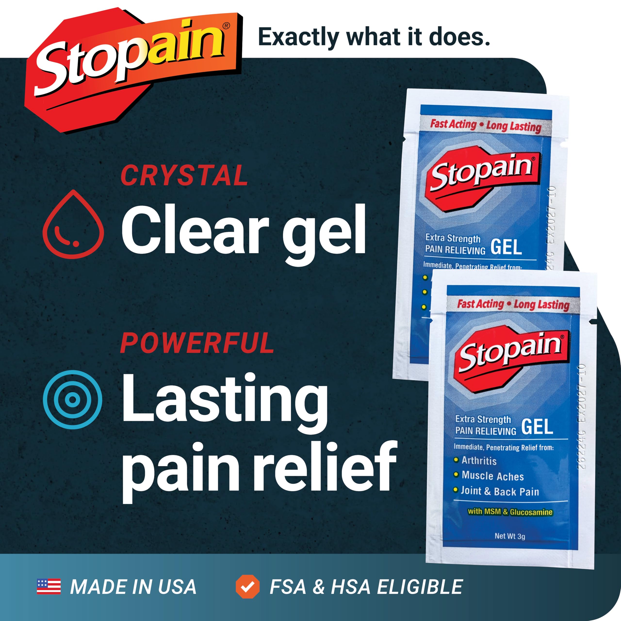 Stopain fast acting cooling gel packets ideal for workplace wellness and employee break areas.