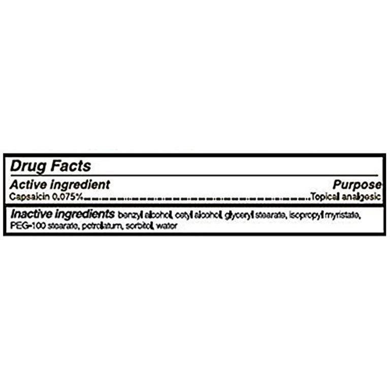 Rugby capsaicin topical analgesic two ounce tube for joint discomfort