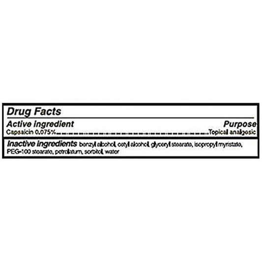 Rugby capsaicin topical analgesic two ounce tube for joint discomfort