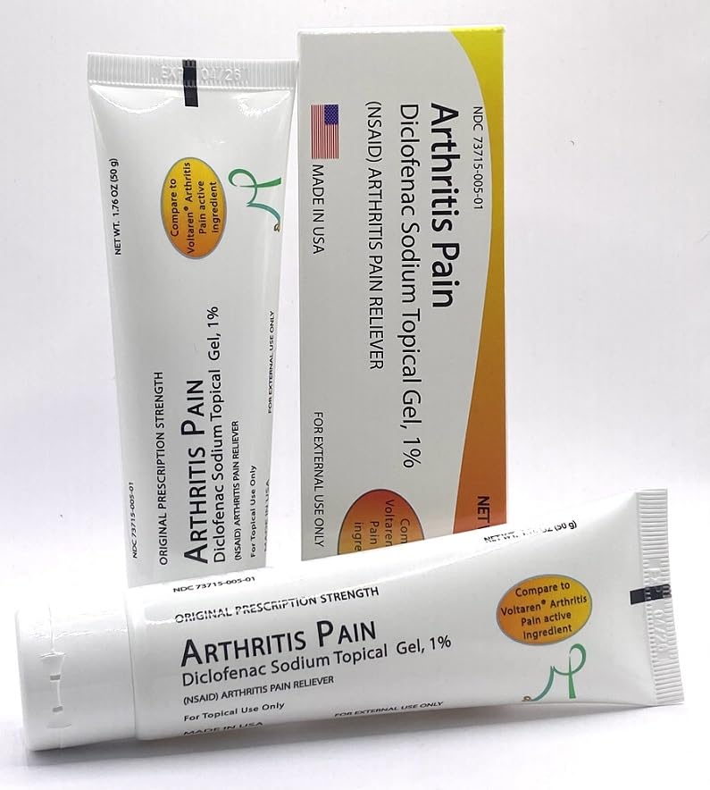 MOHNARK prescription strength arthritis joint pain reliever gel tubes side view highlighting active ingredient details.