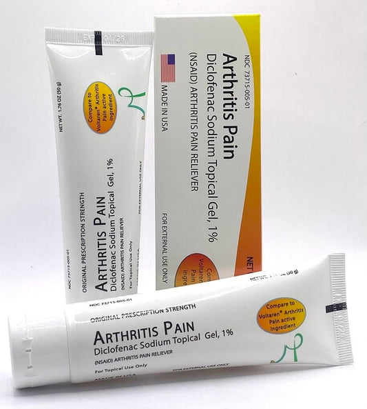 MOHNARK prescription strength arthritis joint pain reliever gel tubes side view highlighting active ingredient details.