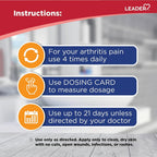 Leader arthritis pain topical gel tubes showing full product label and weight details.