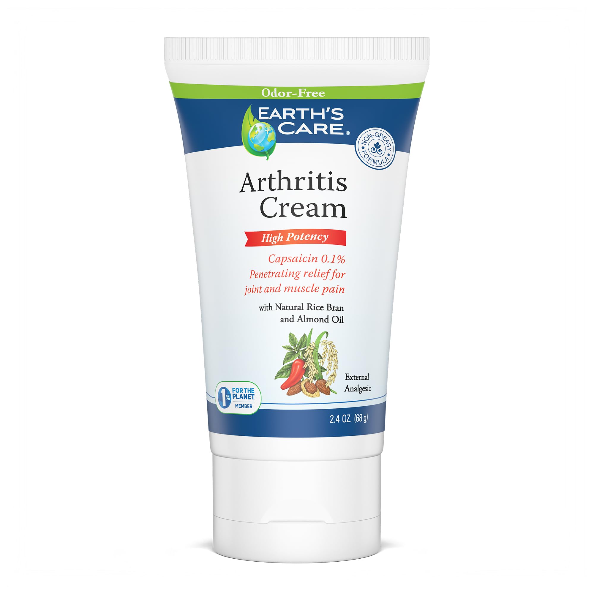 Authentic imported Earth's Care joint relief cream showing ingredients list