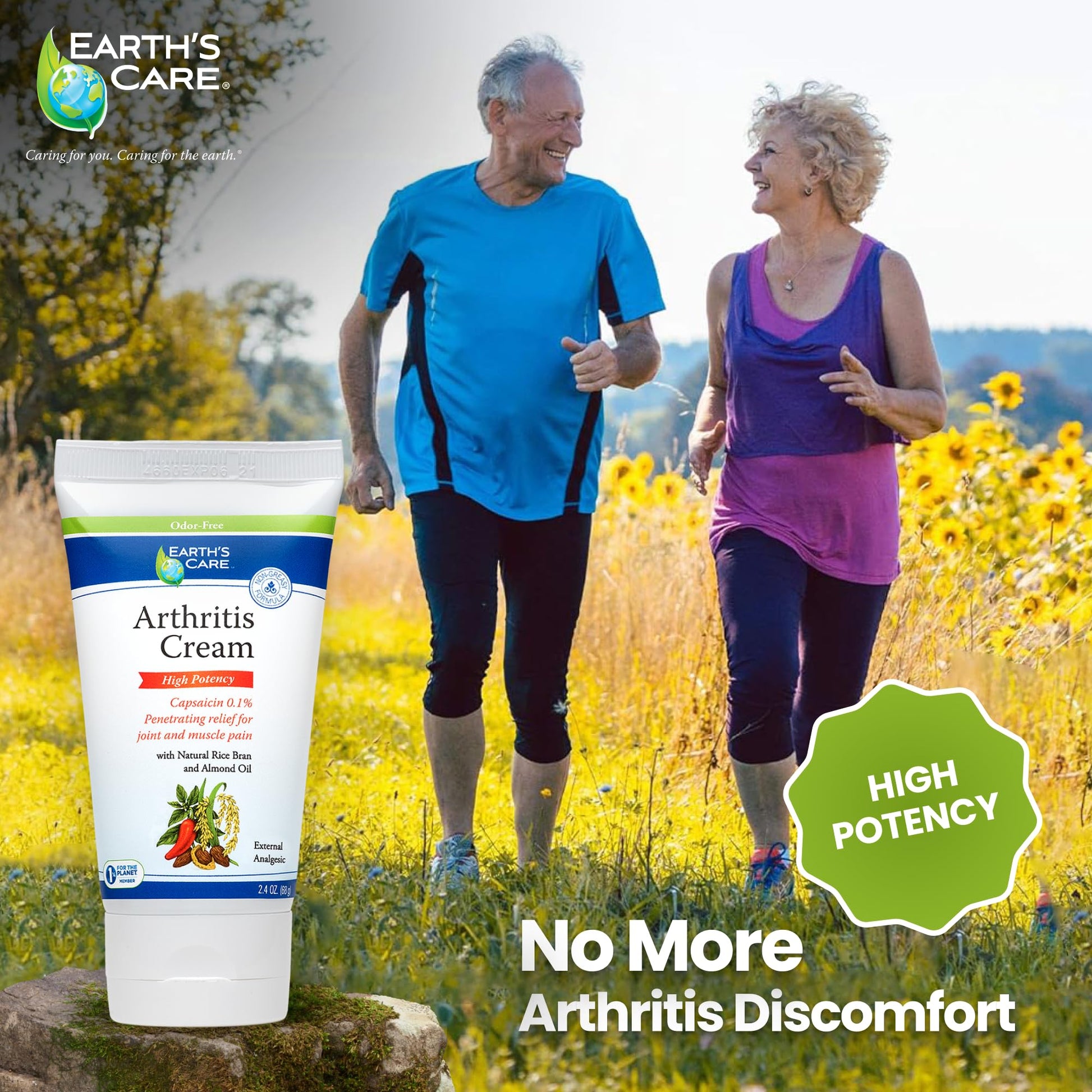 Earth's Care paraben free arthritis cream tube close up