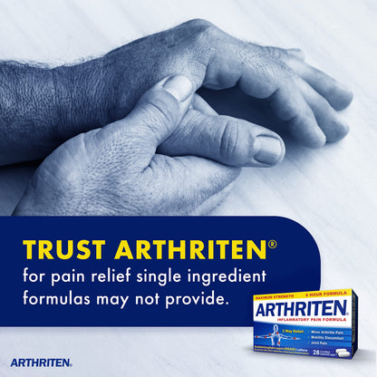 Authentic USA imported Arthriten joint and muscle pain relief caplets box details