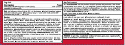 Leader anti inflammatory topical gel for adult arthritis care showing legal drug facts label