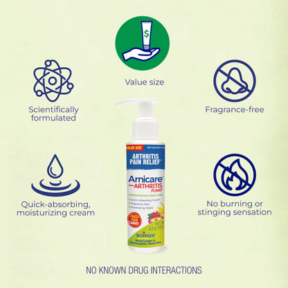 Fast absorbing non greasy homeopathic arthritis pain cream for knees and hands