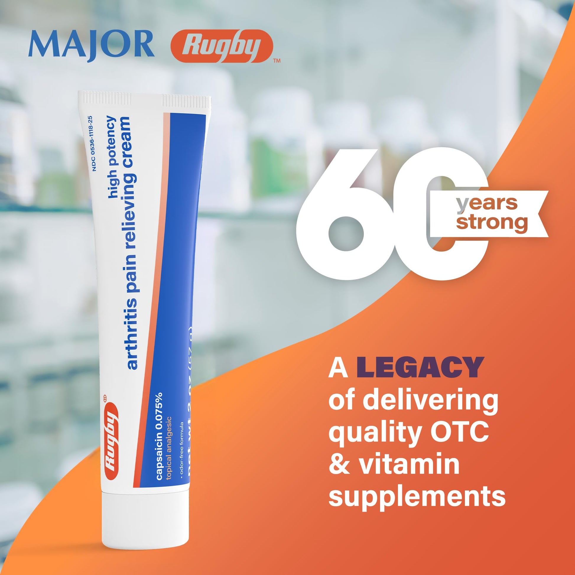 Rugby Laboratories odor free topical analgesic cream tubes four pack bundle