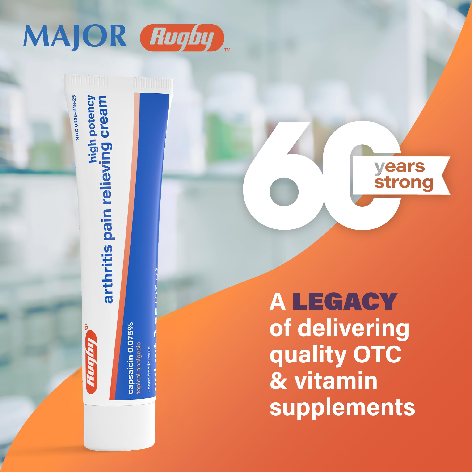 Rugby Laboratories odor free topical analgesic cream tubes four pack bundle