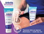 Texture shot of the non greasy Arthritis Wonder cream absorbing quickly into the skin