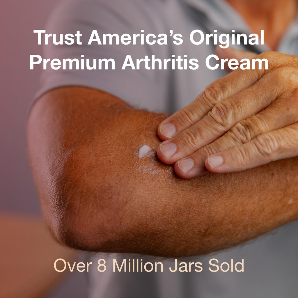 Side view of Australian Dream arthritis relief jar highlighting the 9 ounce net weight