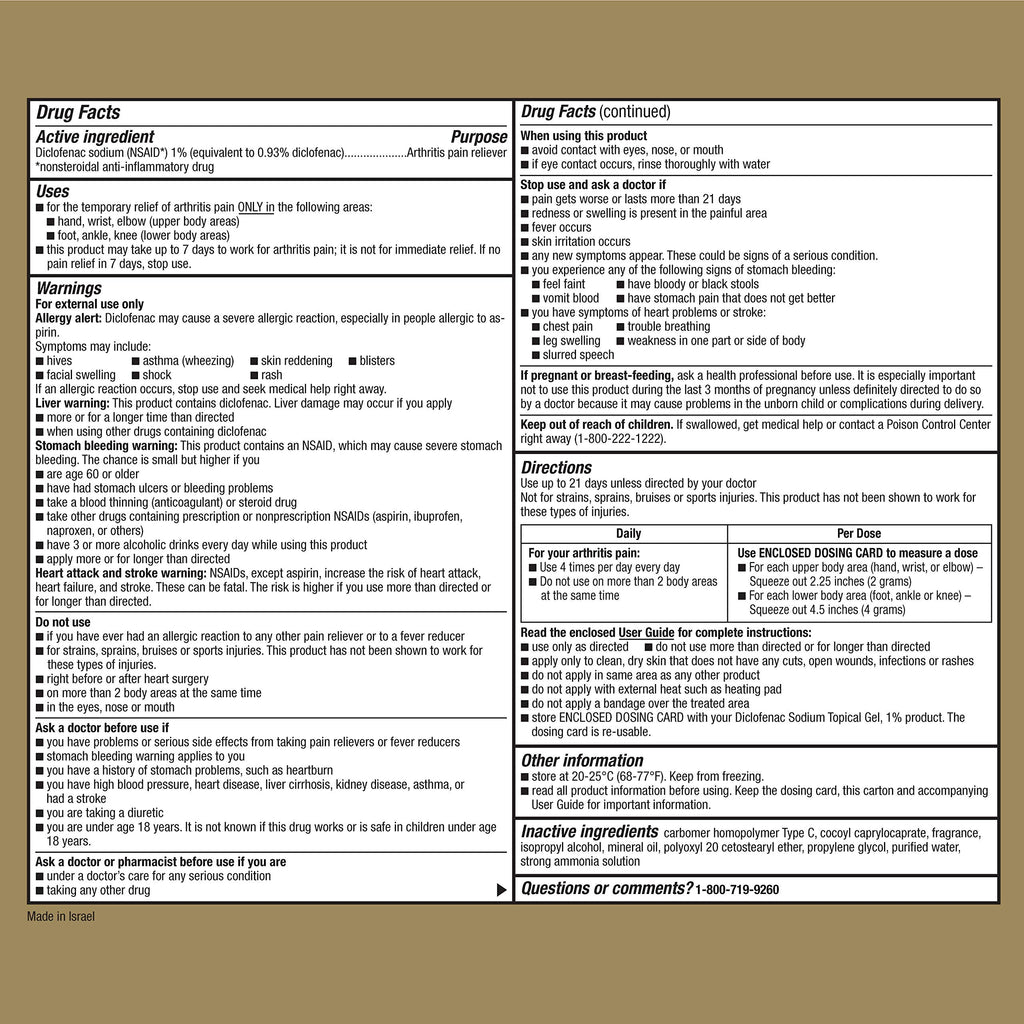 GoodSense 3.53 Ounces arthritis joint care medication drug facts panel