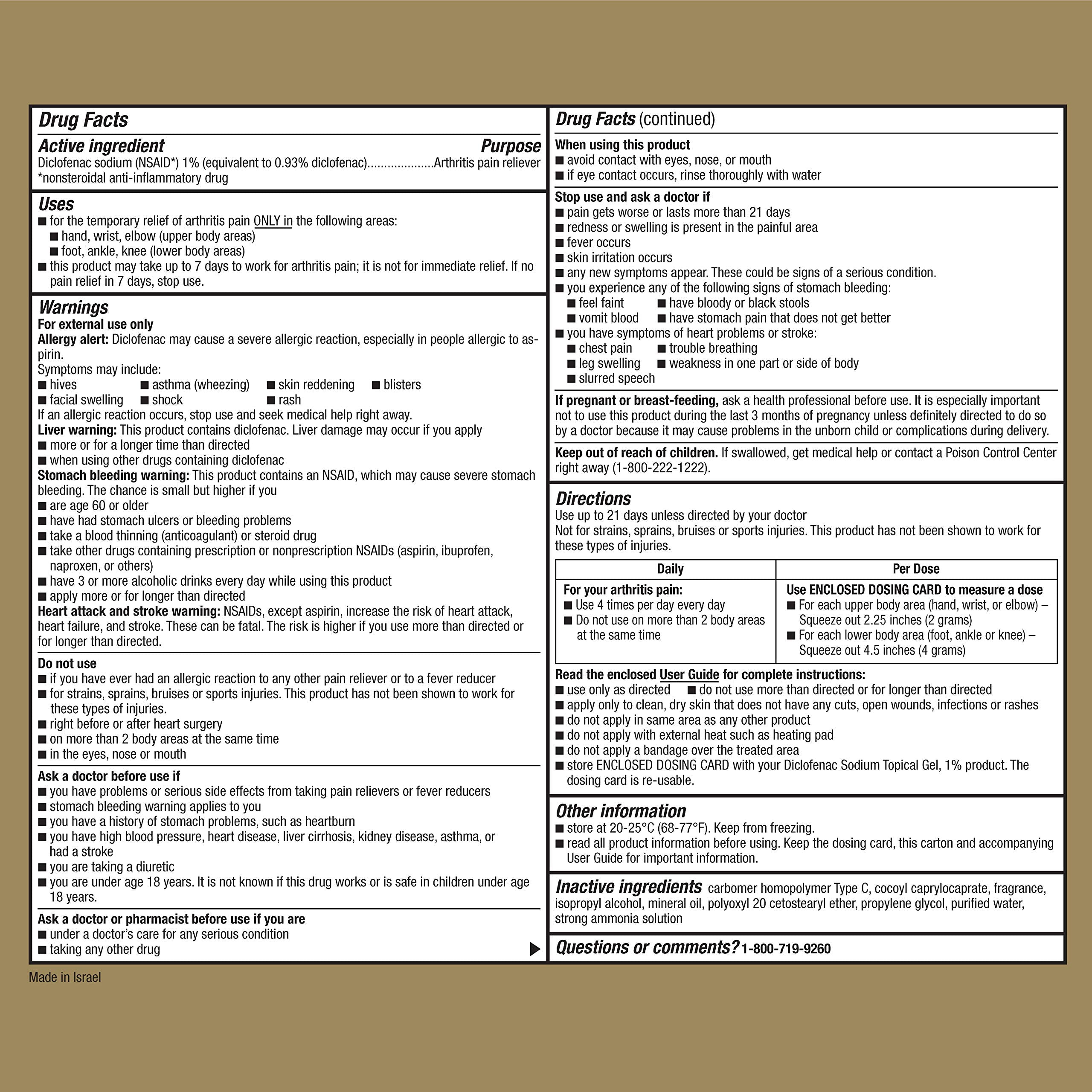 GoodSense 3.53 Ounces arthritis joint care medication drug facts panel
