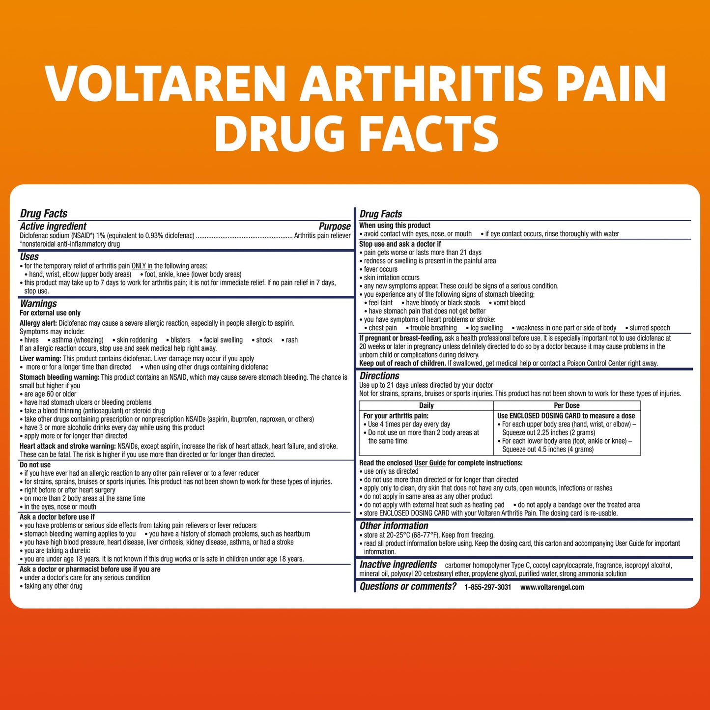 Voltaren non greasy topical pain gel for daily stiffness management