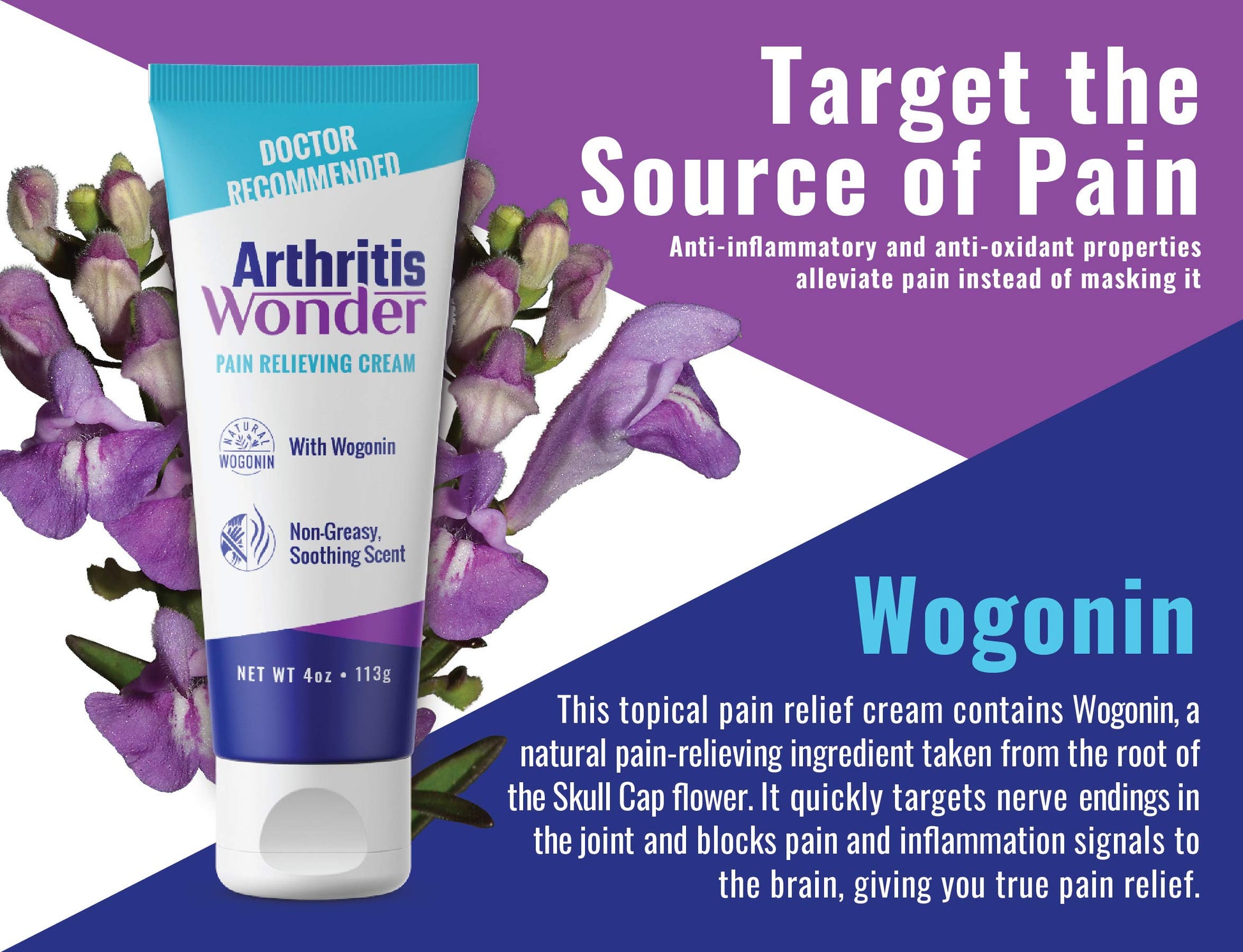 Topical arthritis pain cream for knee hand and wrist joint discomfort