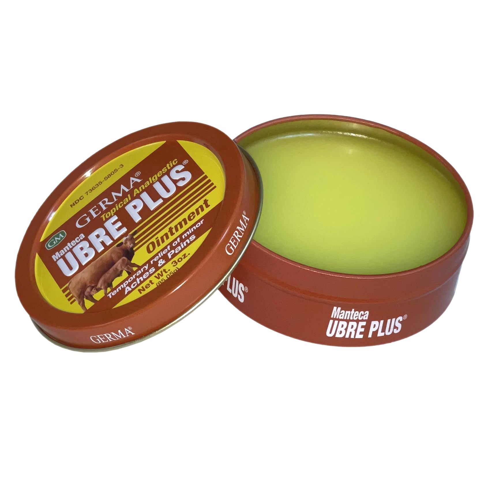 Germa Manteca Ubre Plus 2 pack pain relief topical ointment display