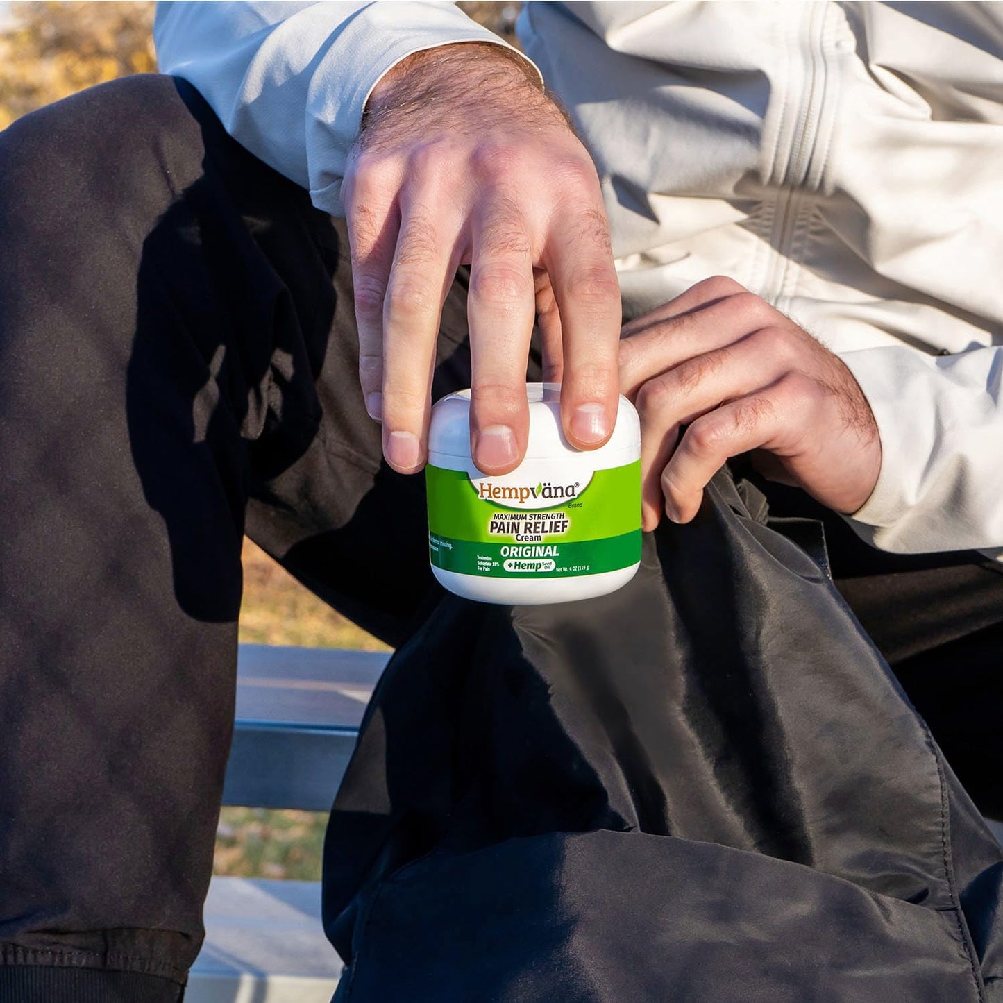 Hempvana maximum strength topical analgesic cream for muscle and nerve discomfort.