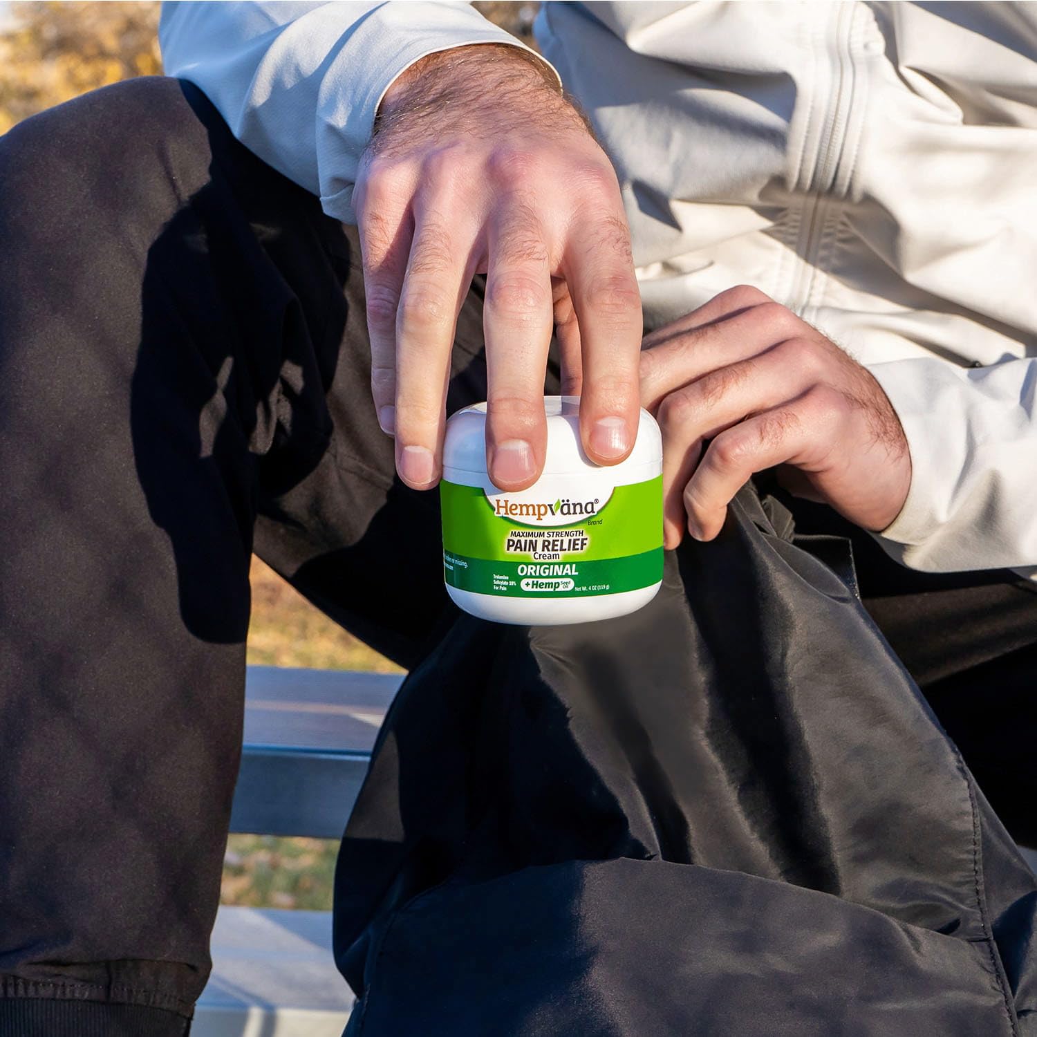 Hempvana maximum strength topical analgesic cream for muscle and nerve discomfort.