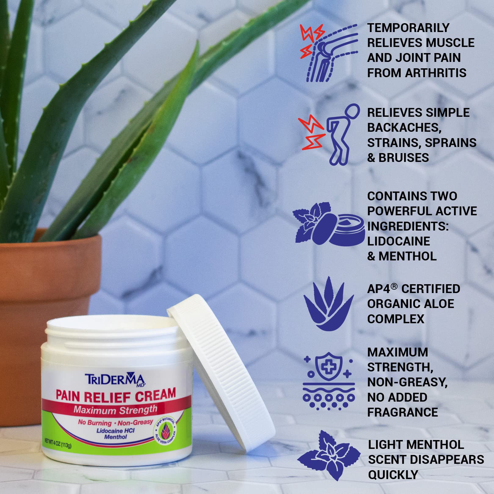 TriDerma maximum strength topical cream for arthritis discomfort relief