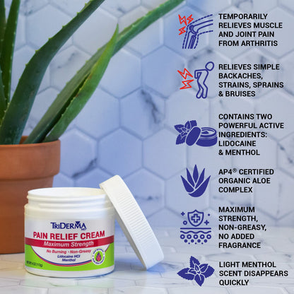 TriDerma maximum strength topical cream for arthritis discomfort relief