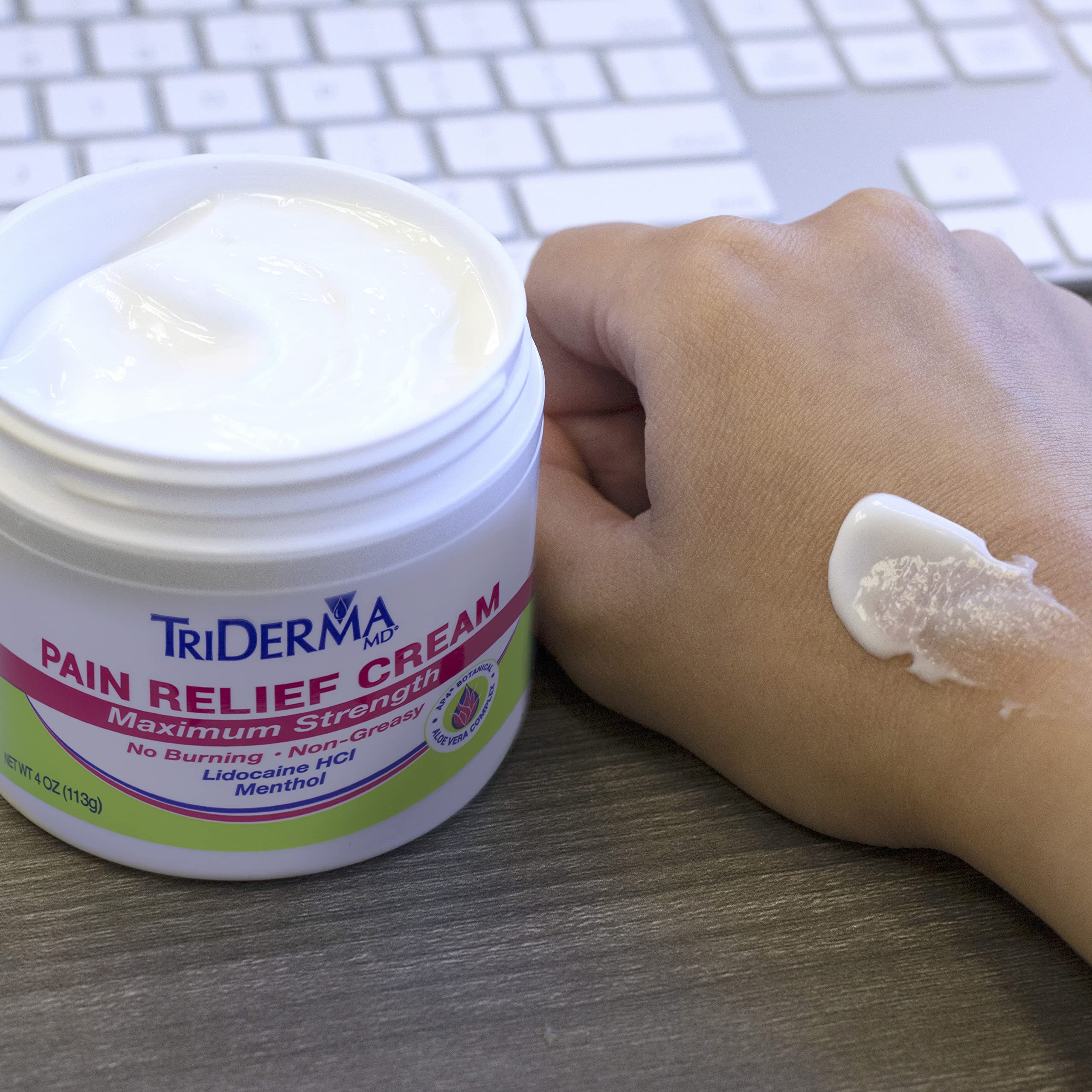 TriDerma imported USA wellness personal care cream packaging detail