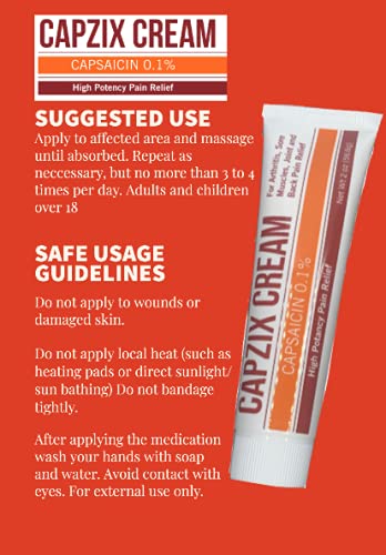 Capzix USA imported joint and muscle pain relief cream two ounce size.