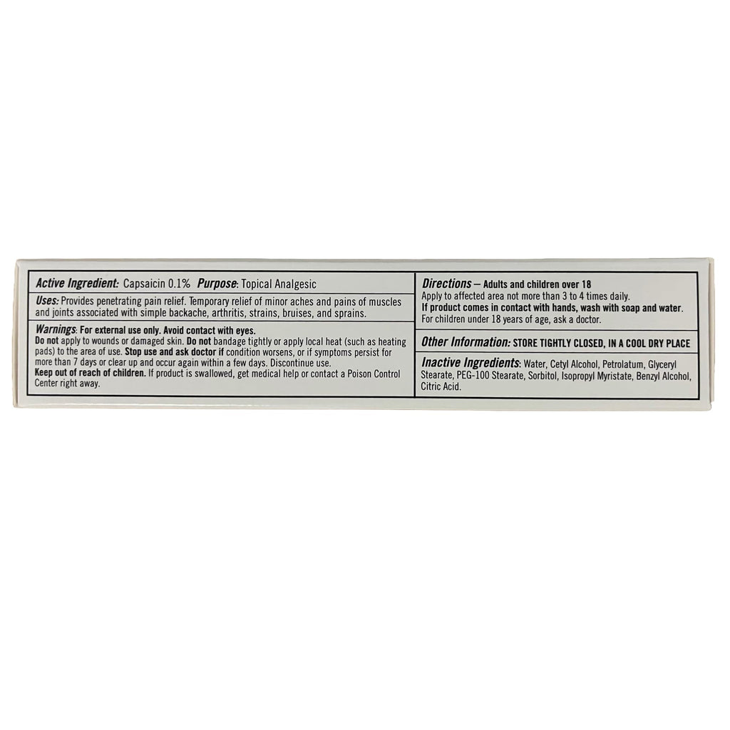 Capzix external use pain relief cream for backaches and strains.