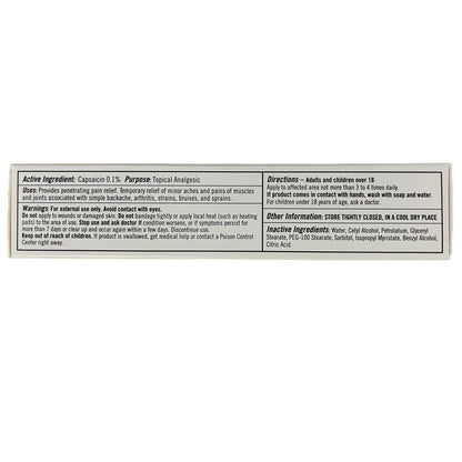Capzix external use pain relief cream for backaches and strains.