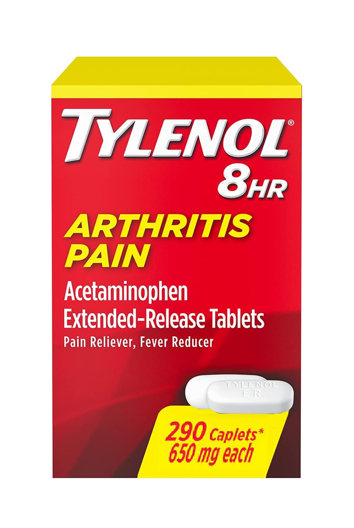 Tylenol Arthritis Extended Release bi-layer caplets dosage label and warnings
