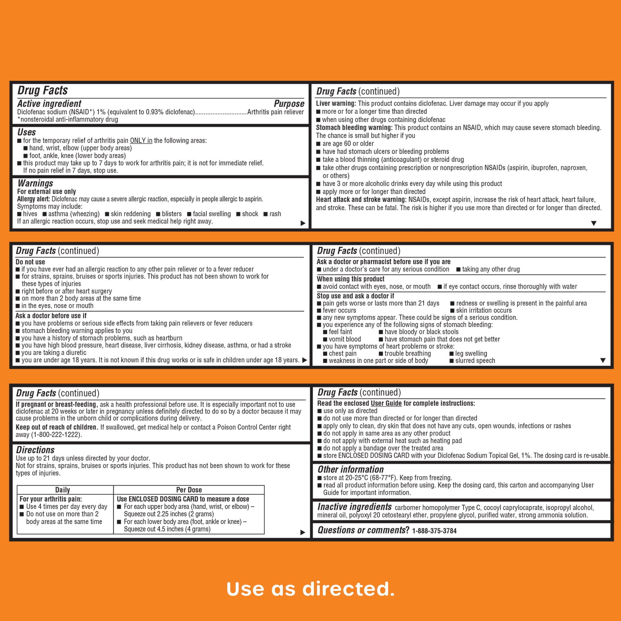 Back label of HealthCareAisle twin pack showing product ingredients and drug facts