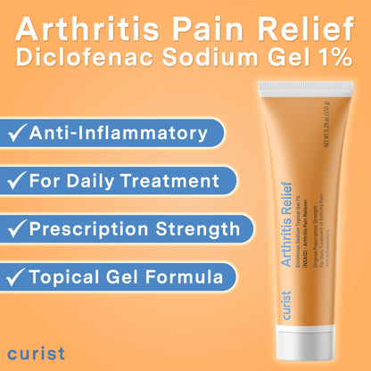 Curist one percent diclofenac gel multi pack packaging for wrist and knee stiffness treatment
