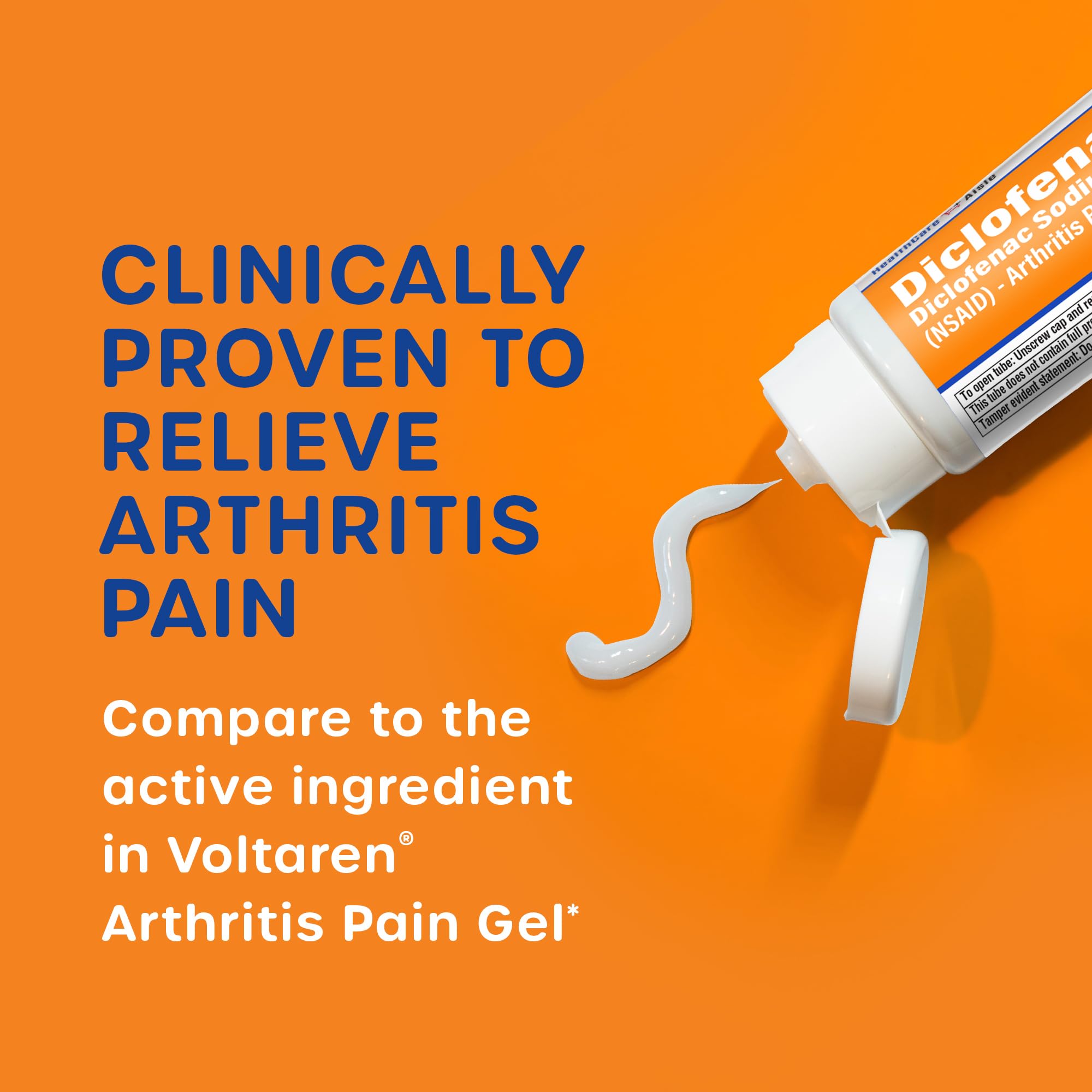 HealthCareAisle arthritis pain reliever gel tube standing upright showing original prescription strength label