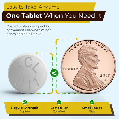 USA imported Time-Cap Labs aspirin three hundred count bottle for family first aid kits